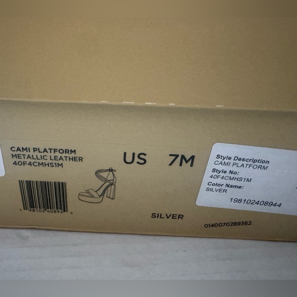 $145 Michael Kors Cami High Heel Platform Sandals Shoes silver size 7 - Picture 6 of 6